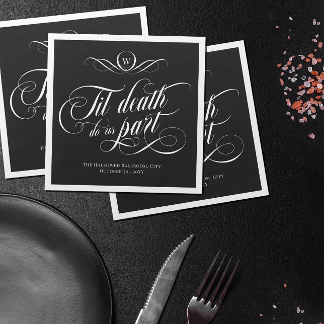 Servilleta De Papel Monograma Swirly Til Death Do Us Part Boda (Subido por el creador)