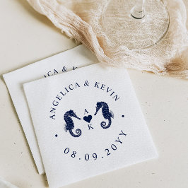 Servilleta De Papel Monograma temático sobre el caballito de mar del a