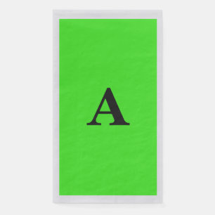 Servilleta De Papel Monograma verde neón Personalizado blanco inicial
