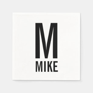 Servilleta De Papel Monograma y nombre en negrita personalizados moder