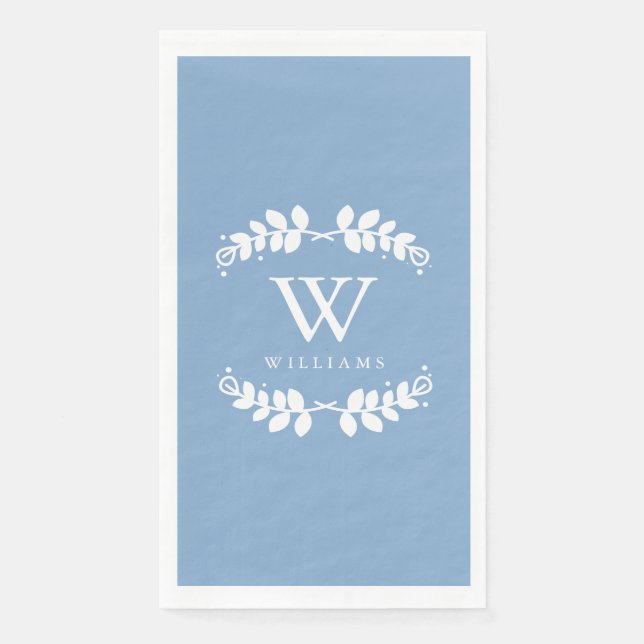 Servilleta De Papel Monogramado azul claro de estilo (Anverso)