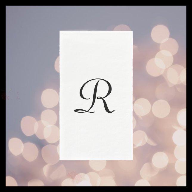 Servilleta De Papel Monogramado blanco y negro Moda simple elegante (Subido por el creador)