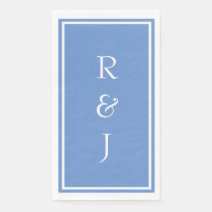 Servilleta De Papel Monogramas Ampersand Letra Azul Aciano Boda