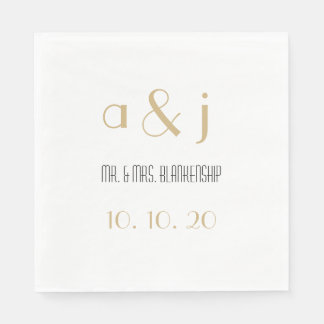Servilleta De Papel Monogramas Art Deco | Napkins de papel boda