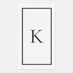 Servilleta De Papel Monogramas Boda Ducha Nupcial Nombre Blanco Negro