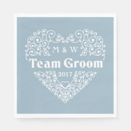 Servilleta De Papel Monogramas del personalizado Team Groom y toallas