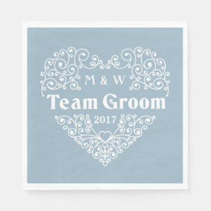 Servilleta De Papel Monogramas del personalizado Team Groom y toallas 