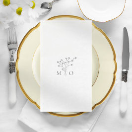 Servilleta De Papel Monogramas elegantes y simples servilletas bodas