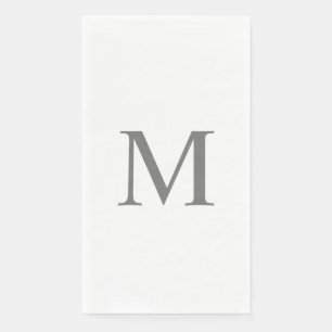 Servilleta De Papel Monogramas Letra Bridal Shower Boda Gris Personali