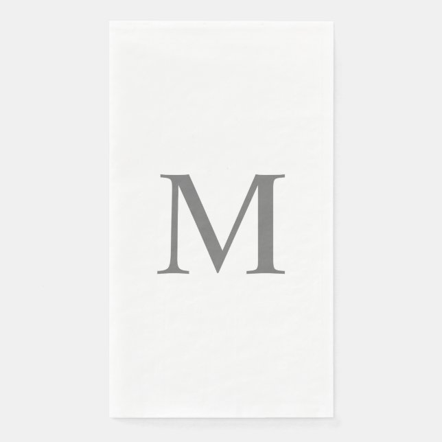 Servilleta De Papel Monogramas Letra Bridal Shower Boda Gris Personali (Anverso)