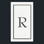 Servilleta De Papel Monogramas Nombre Blanco Negro Boda Despedida de S<br><div class="desc">Diseñado con plantilla de texto para inicial monograma que puedes personalizar!</div>