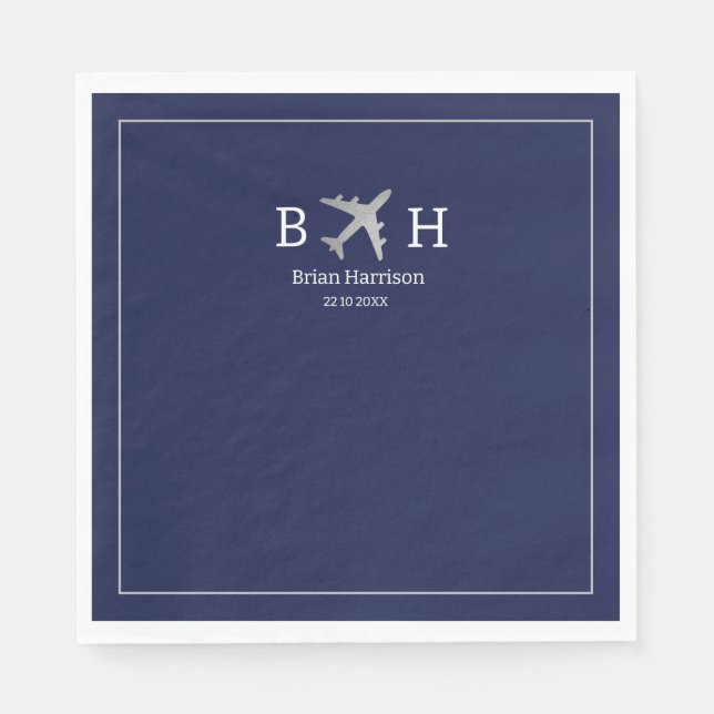 Servilleta De Papel Monogrammed Napkins for a Pilot (Anverso)