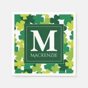 Servilleta De Papel Monogrammed St. Patrick's Day Shamrock