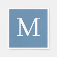 Monogramo Boda Napkin Dusty Blue Design