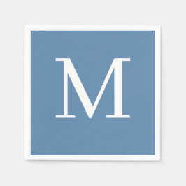 Servilleta De Papel Monogramo Boda Napkin Dusty Blue Design