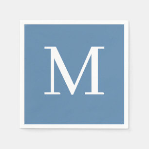 Servilleta De Papel Monogramo Boda Napkin Dusty Blue Design