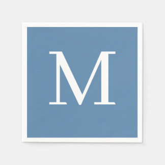 Servilleta De Papel Monogramo Boda Napkin Dusty Blue Design