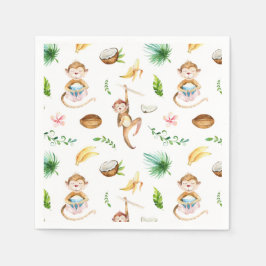 Servilleta De Papel Monos silvestres de color de agua