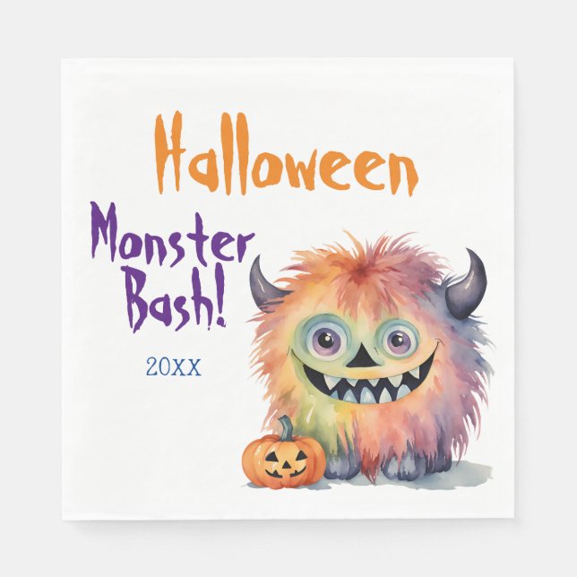 Servilleta De Papel Monster Bash Halloween Party (Anverso)