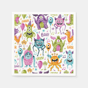 Servilleta De Papel Monster Bash Little Monster Birday Party