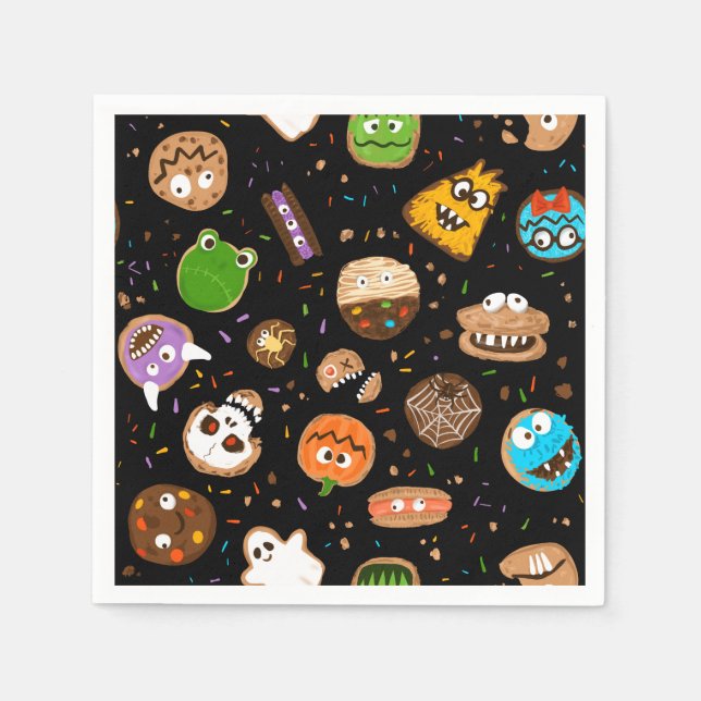 Servilleta De Papel Monster de Halloween Cookie niños fiesta divertido (Anverso)