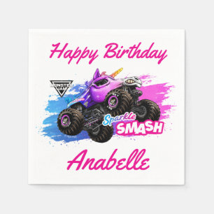 Servilleta De Papel Monster Jam - Sparkle Smash Cumpleaños
