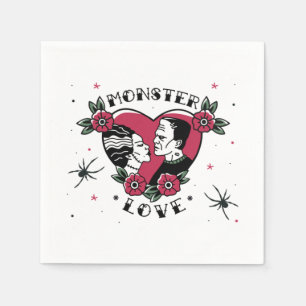 Servilleta De Papel Monster Love Bride de Frankenstein Vintage Tattoo