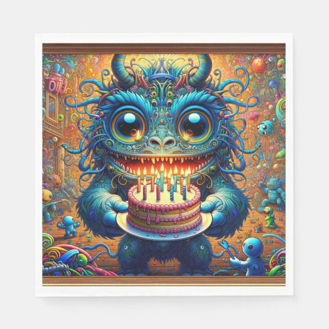 SERVILLETA DE PAPEL MONSTER MASH BIRTHDAY (Anverso)