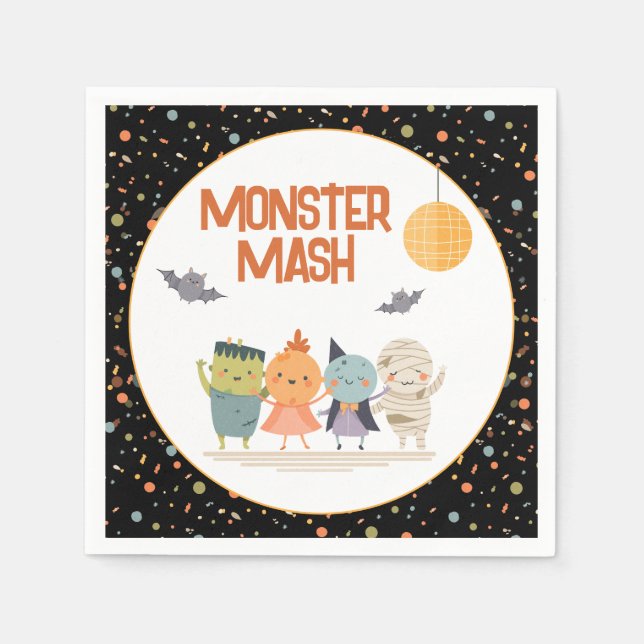 Servilleta De Papel Monster Mash Kids Halloween (Anverso)