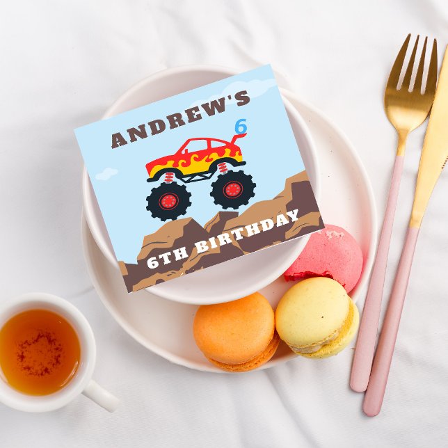 Servilleta De Papel Monster Truck Boy Birthday Party (Subido por el creador)