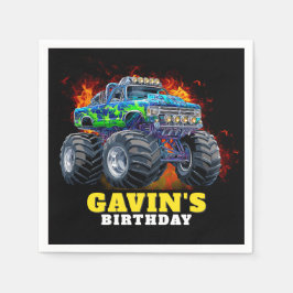 Servilleta De Papel Monster Truck fiesta de cumpleaños personalizada