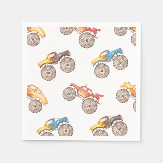 Servilleta De Papel Monster Truck Fiesta Napkins | Camiones Monster (Anverso)
