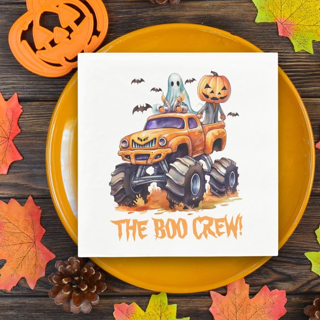 Servilleta De Papel Monster Truck Modern Boo Crew Cute Halloween (Subido por el creador)