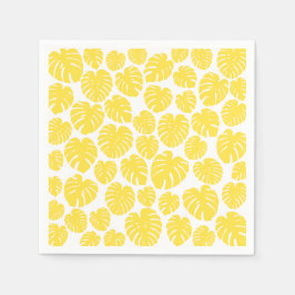 Servilleta De Papel Monstera - Amarillo limón y blanco
