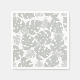 Servilleta De Papel Monstera gris hoja de montaña tropical