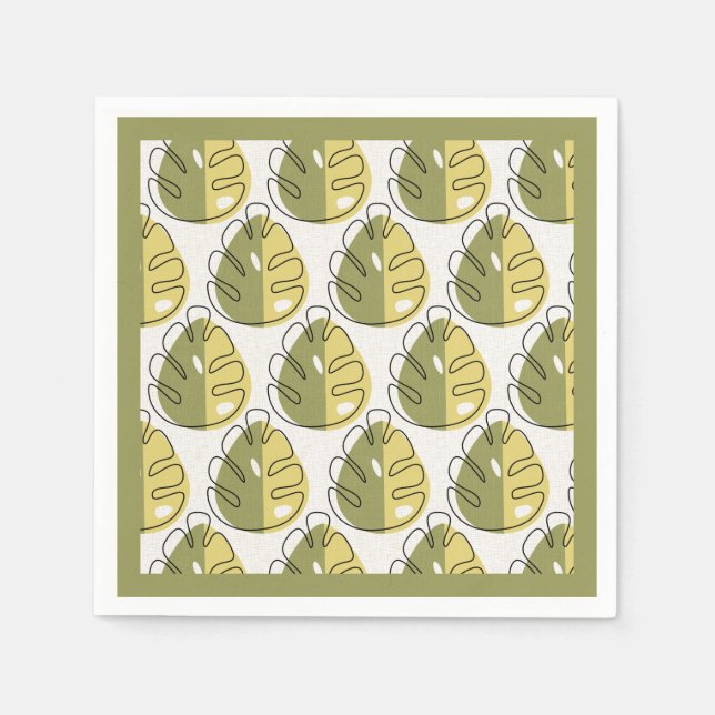 Servilleta De Papel Monstera Leaves – Green (Anverso)