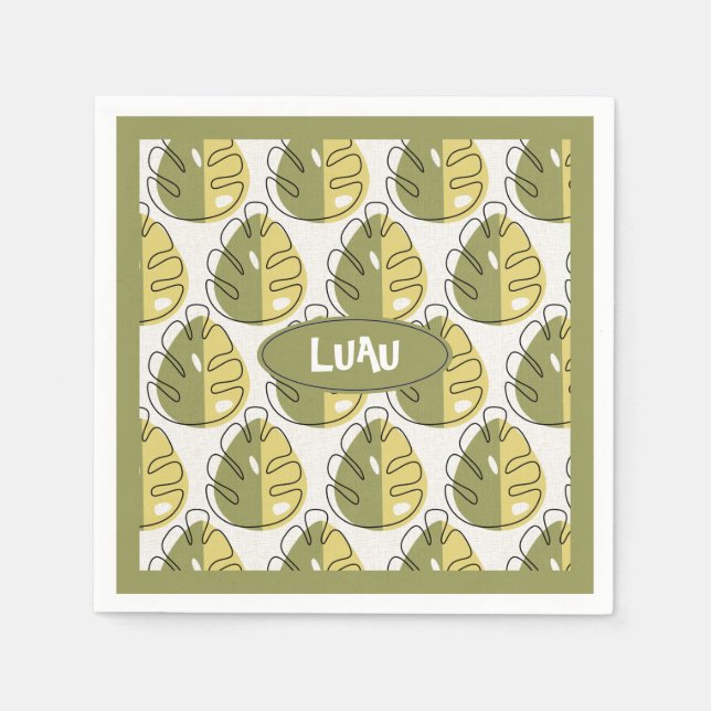 Servilleta De Papel Monstera Leaves – Green (Anverso)