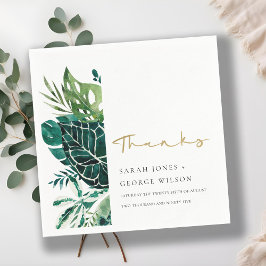 Servilleta De Papel Monstera Tropical Moderno Boda de Fauna Verde Leaf
