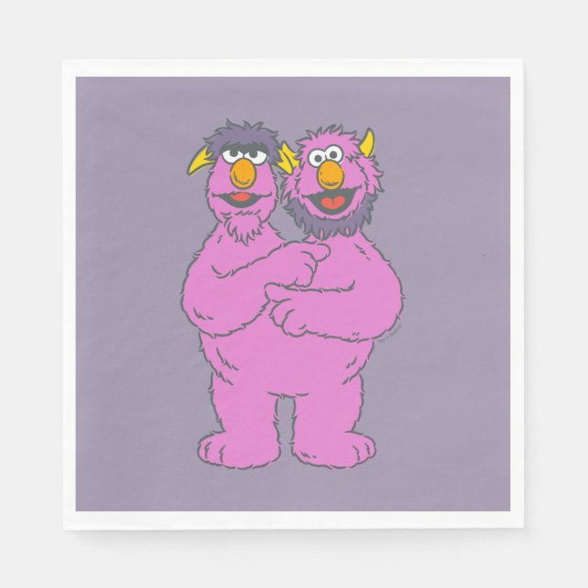 Servilleta De Papel Monstruo de dos cabezas de Sesame Street (Anverso)