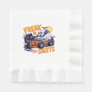 SERVILLETA DE PAPEL MONSTRUO DE HALLOWEEN EN LA SÁBANA