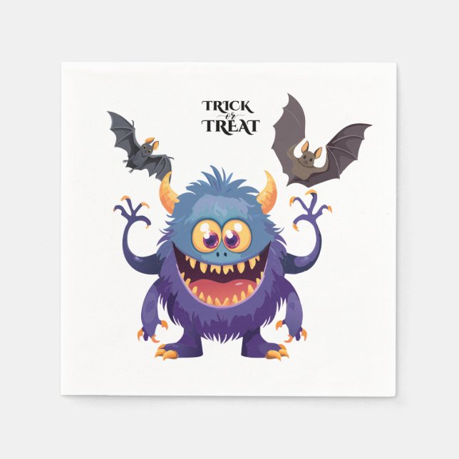 Servilleta De Papel Monstruo de Halloween Silly (Anverso)