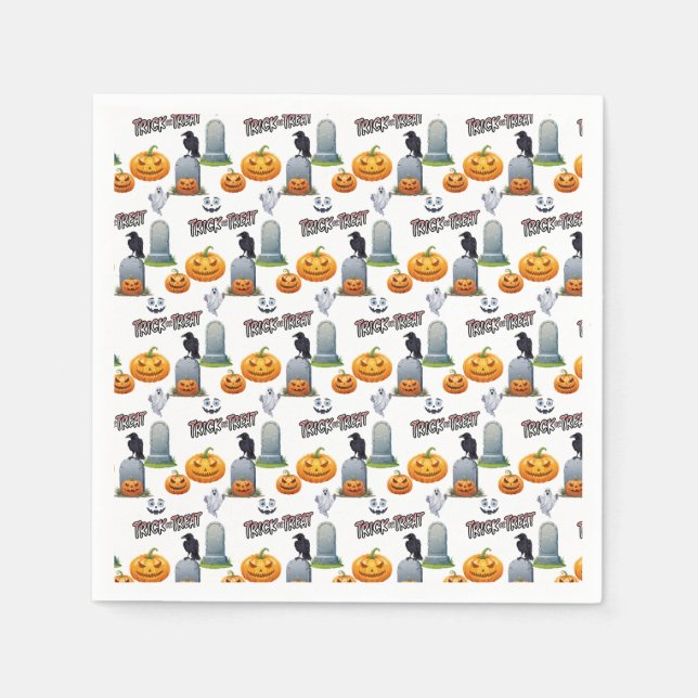 Servilleta De Papel Monstruo de Halloween Silly (Anverso)