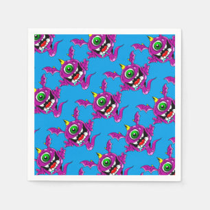 Servilleta De Papel Monstruo de la comensal de la púrpura