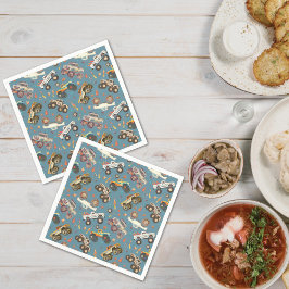 Servilleta De Papel Monstruo moderno Camión cumpleaños acuarela azul