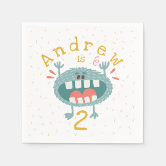 Servilleta De Papel Monstruo Verde azulado personalizable