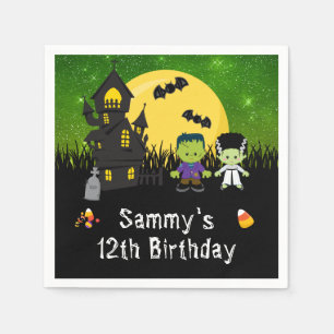 Servilleta De Papel Monstruos de la fiesta de cumpleaños de Halloween 