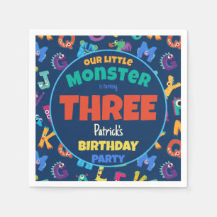 Servilleta De Papel Monstruos de los Alpes Cumpleaños Pequeño Monstruo