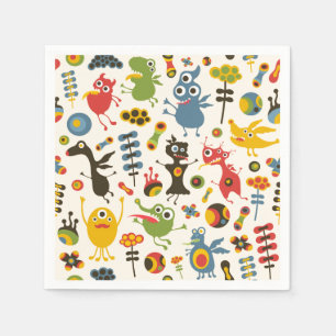 Servilleta De Papel Monstruos felices