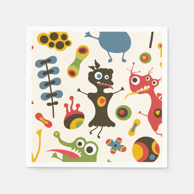 Servilleta De Papel Monstruos felices (Anverso)