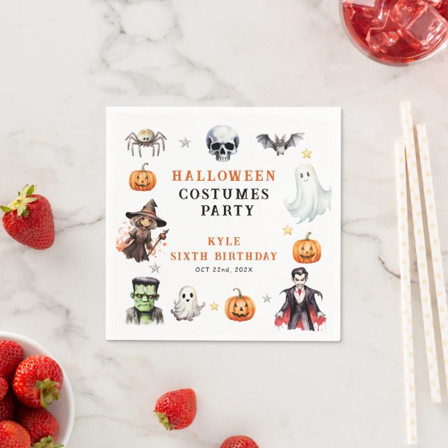 Servilleta De Papel Monstruos modernos fiesta de cumpleaños de disfrac (In situ)